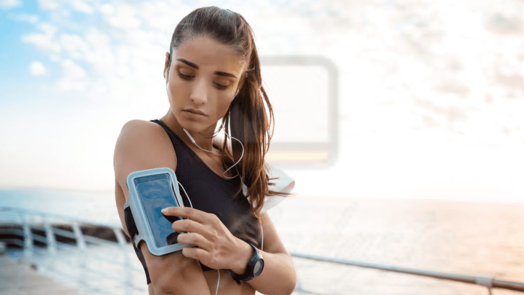 Girl having Fitness tracker